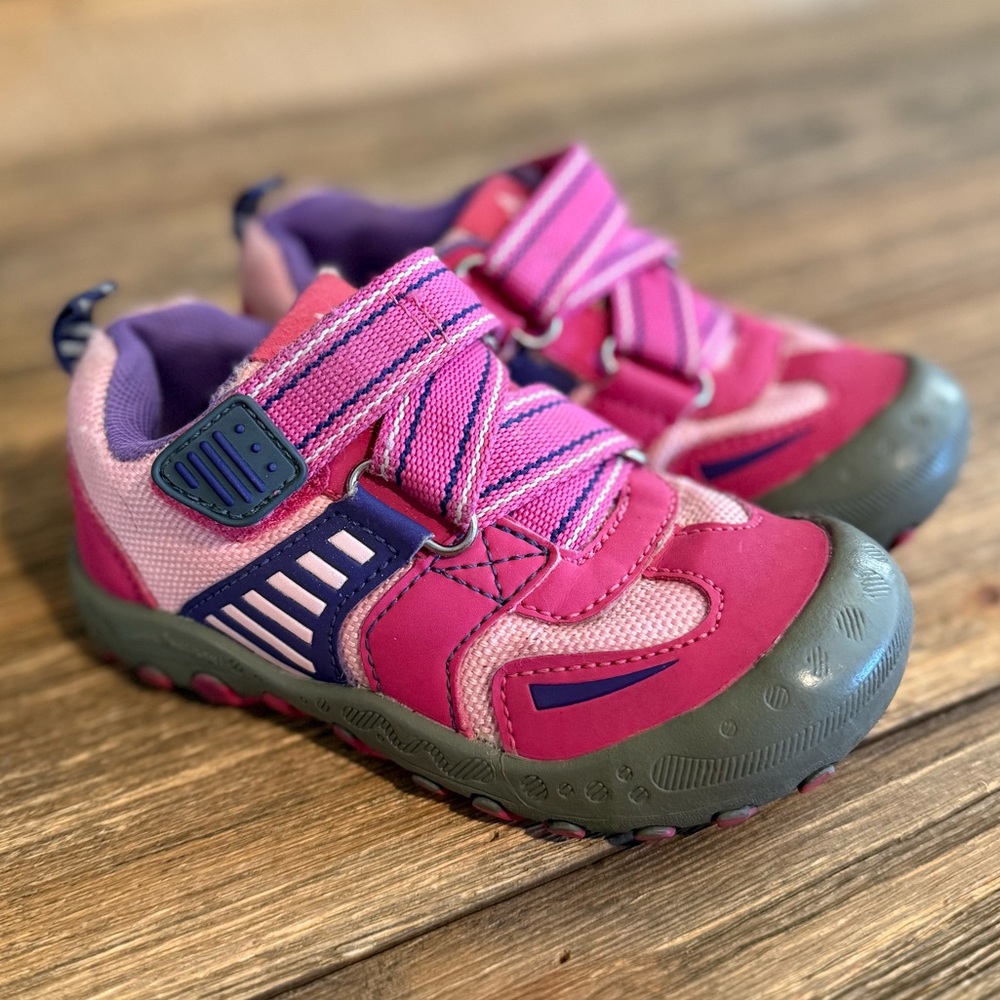Kids Pink and Purple Active Sneakers - Velcro Closure